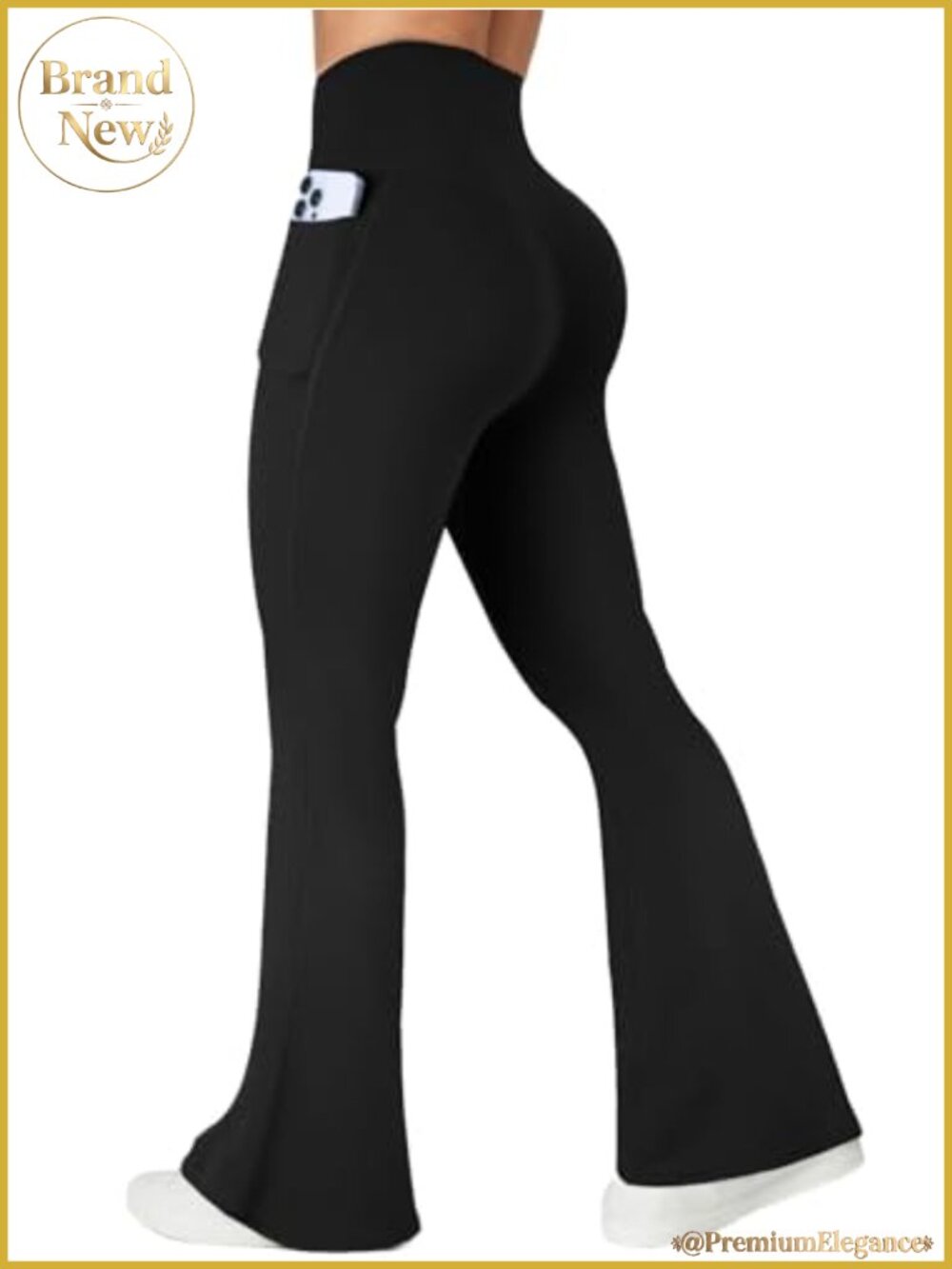Flare Leggings with Pockets Seamless Crossover High Waist Yoga Pants